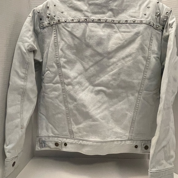 Ex-boyfriend Trucker Jacket Sherpa Lining Star Studded - Picture 11 of 16